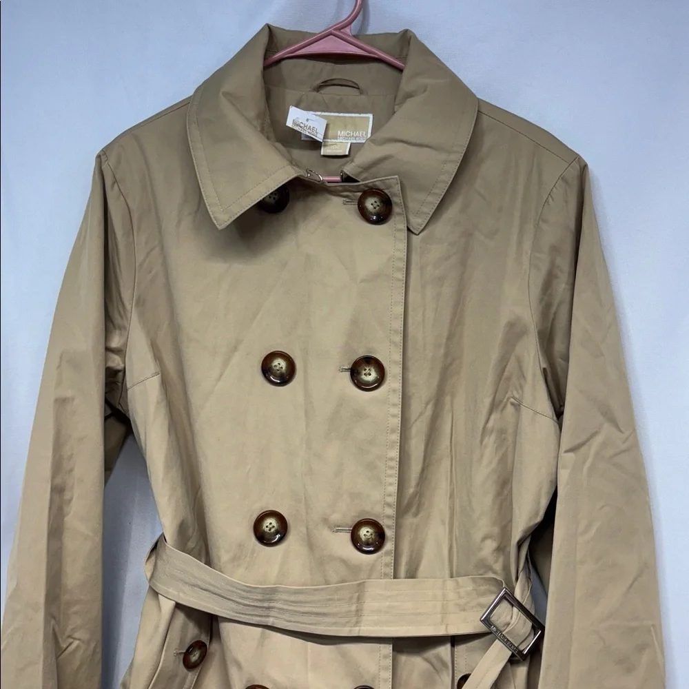 Michael Kors full button up collard belted ginger root trench coat  XL